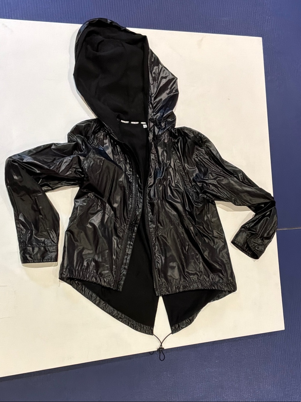 Rebecca Minkoff Black Shiny Hooded Utility Jacket